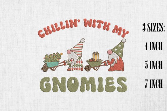 Chillin with My Gnomies: A Heartwarming Embroidery Design