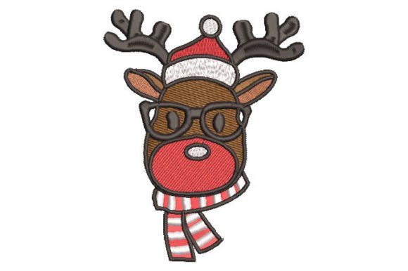 Christmas Reindeer with Glasses Embroidery Design Review