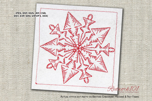 Christmas Snowflake Mandala Redwork Embroidery Review