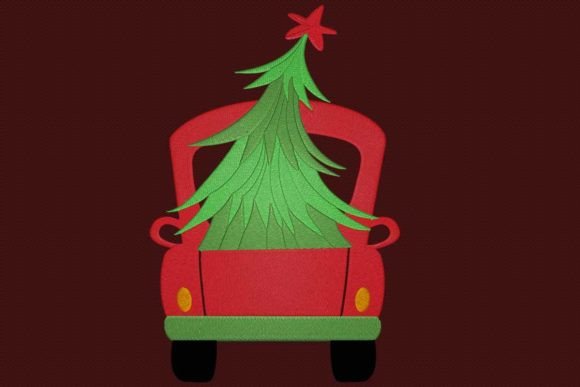 Christmas Truck Back: A Thoughtful Embroidery Design for Handmade Gifts