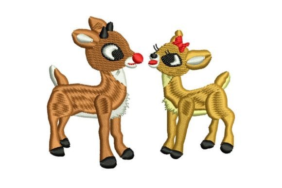 Christmas Two Reindeer Embroidery Design Review for Small Business Use