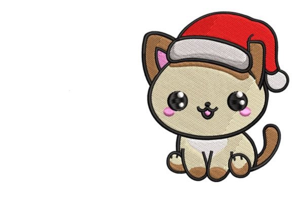 Cute Christmas Cat: A Festive Embroidery Design Review