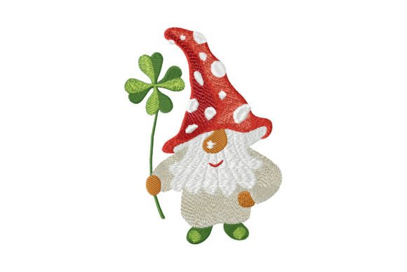 Funny Gnome Amanita: A Festive Embroidery Design for Seasonal Creations
