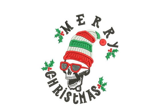 Funny Skeleton Christmas: A Playful Embroidery Design for Personalized Gifts