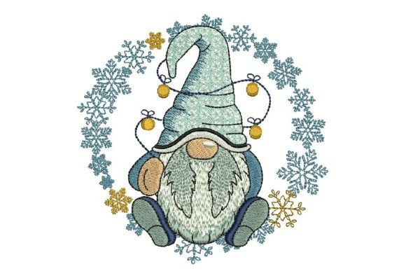 Gnome with Snowflakes: A Festive Embroidery Design Worth Considering