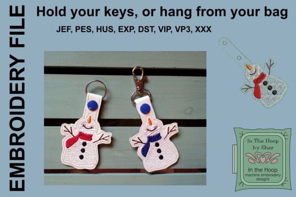 Happy Snowman Key Fob Review: A Charming Embroidery Design for Personalized Gifts