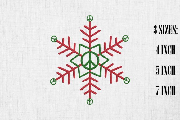 Hippie Peace Symbol Snowflake Christmas Embroidery Design Review