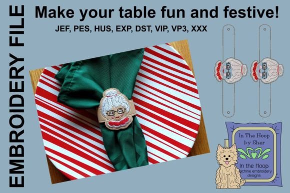 Mrs Santa Napkin Ring: A Festive Embroidery Design for Seasonal Success