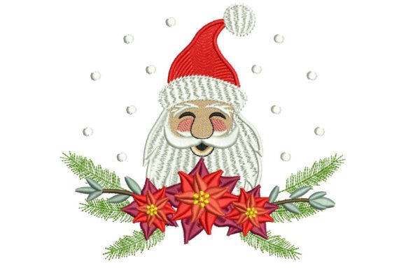 Santa Christmas Wreath: A Festive Embroidery Design for Seasonal Creations