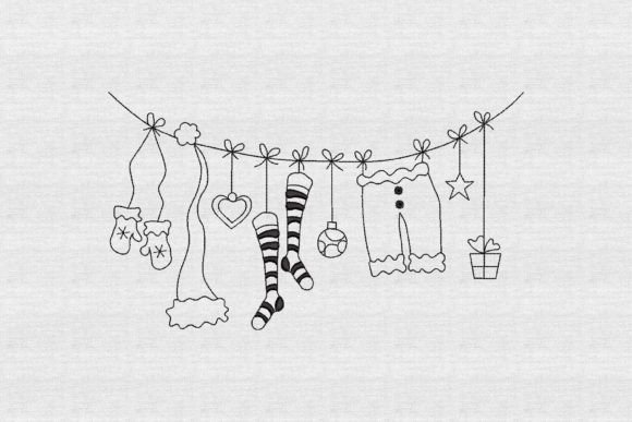 Santa's Clothesline Sketch Line Art Review